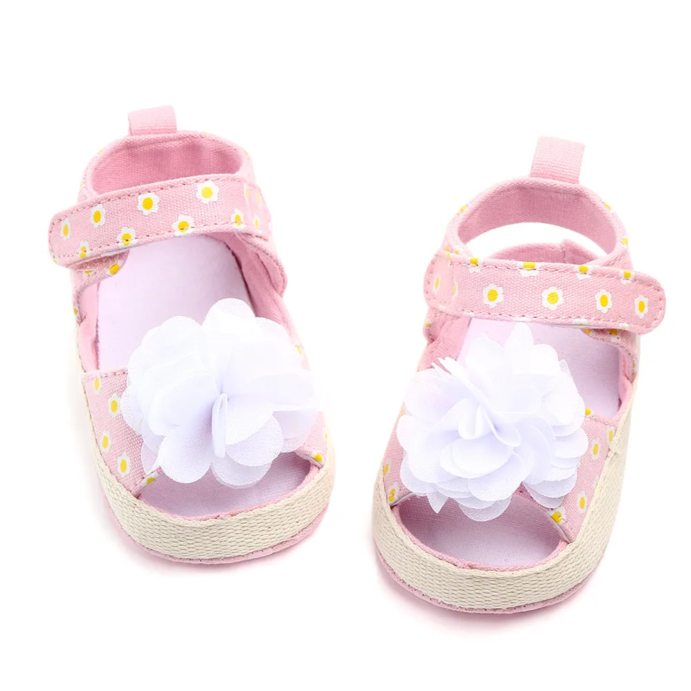 Модные детские для девочек на мягкой подошве сандалии обувь для малышей Летние цветы обувь 4 стиль