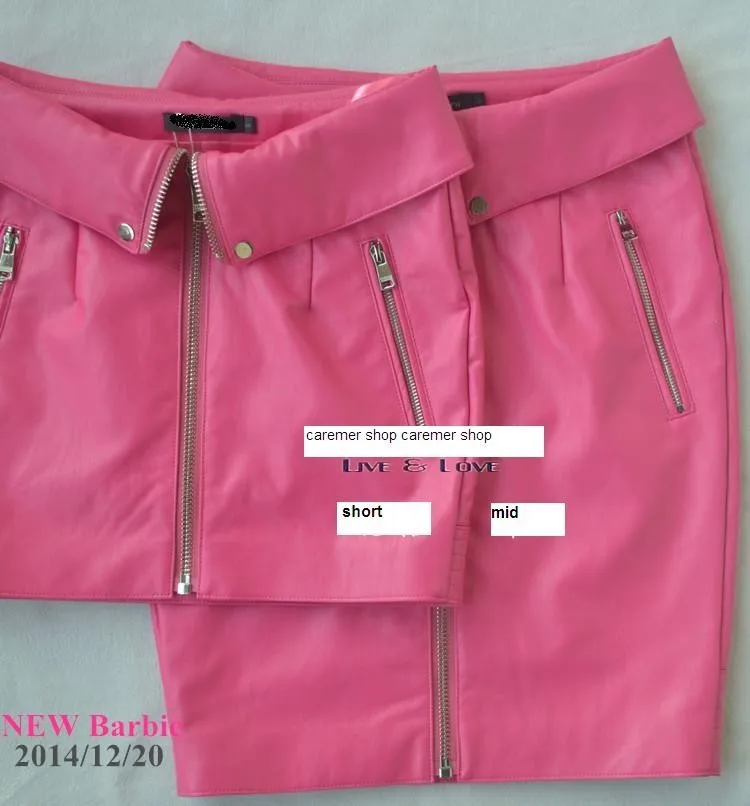 Spring Autumn Fashion Sexy Women Bodycon Skirt Top Quality PU Leather Mini Short Skirt Pink black white classical style