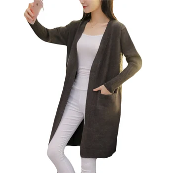 

Autumn Winter Knit Cardigan Sweater Women Fashion Long Loose Sweater Coat Women's Casual Long-sleeved Keep Warm Sweater a330
