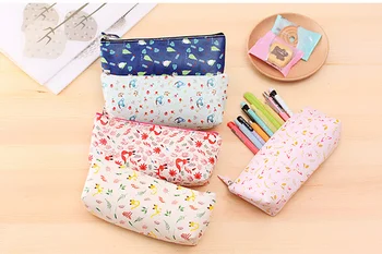

Fresh Style Jungle Story PU Leather Pencil Case animal Floral Stationery Storage Bag Escalar Papelaria Escolar School