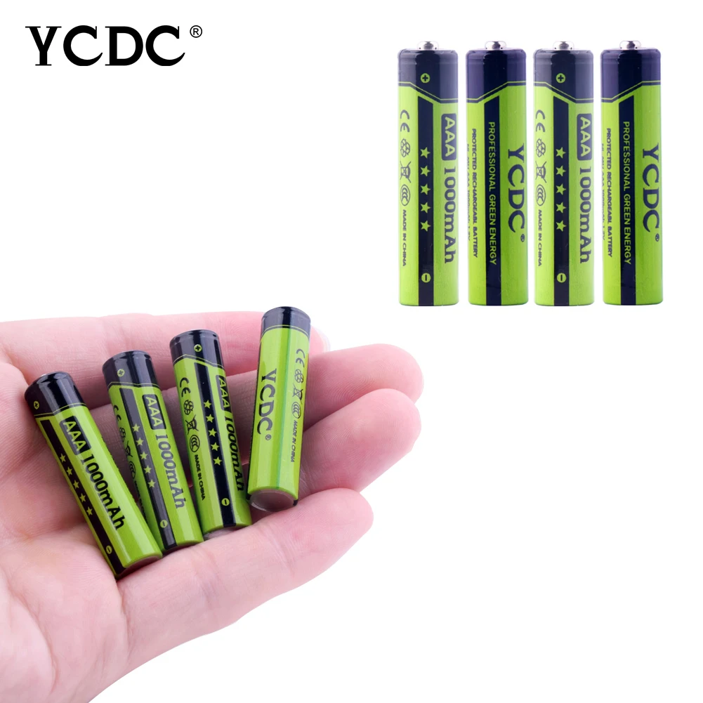 YCDC Лидер продаж! 4 шт YCDC 1,2 V AAA 1000 mAh ni-mh аккумуляторная батарея с батареей Helder Box EE6344