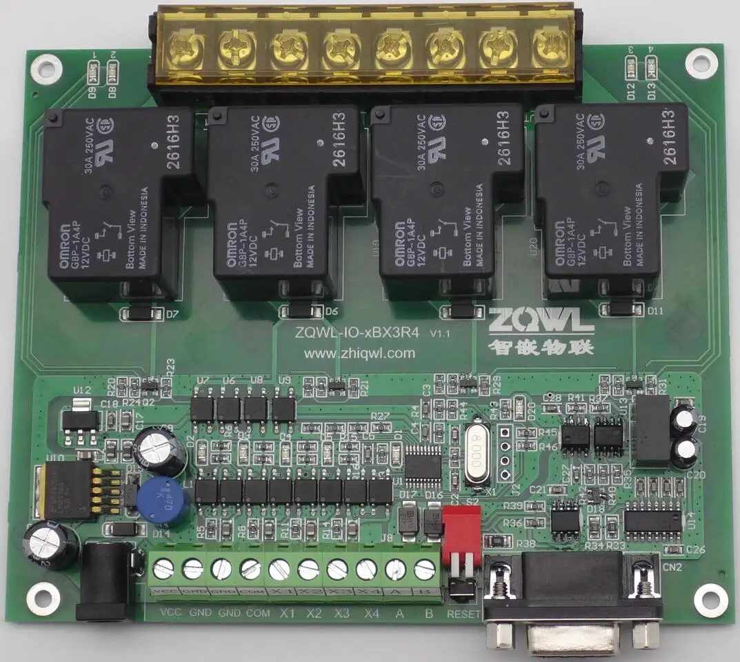 

4-Way Relay Control Board 30A RS485 RS232 Programmable Strip Isolation Industrial Grade