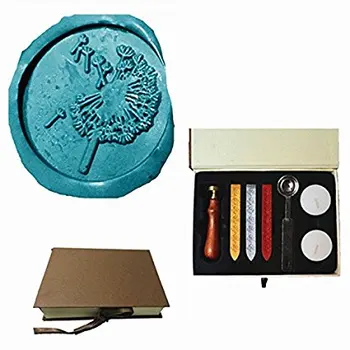 

MDLG Vintage Dandelion Custom Picture Logo Wedding Invitation Wax Seal Sealing Stamp Sticks Spoon Gift Box Set Kit