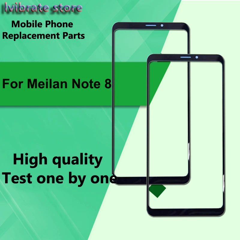 

100% New Checked Meilan Note8 Touch Screen Outer Panel For Mei zu Meilan Note 8 M822Q Front Glass Lens touchScreen Digitizer