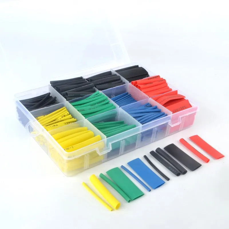

530Pcs/Box Car Electrical Cable Tube Kits Heat Shrink Tube Tubing Wrap Sleeve Assorted 8 Sizes Mixed Color Wire Connector
