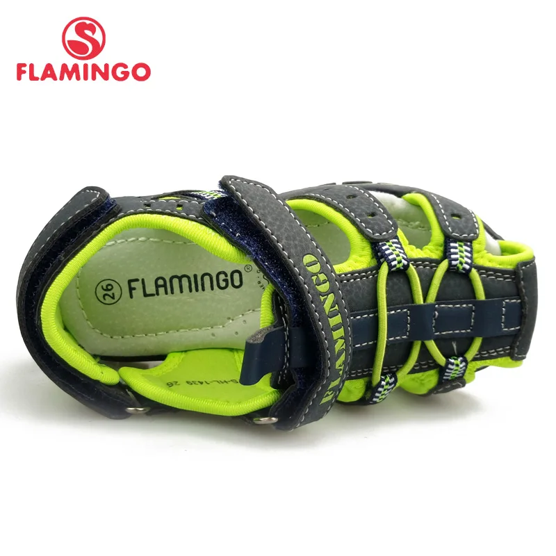 Летняя Брендовая детская обувь FLAMINGO кожаные стельки с закрытым носком размер 25 30