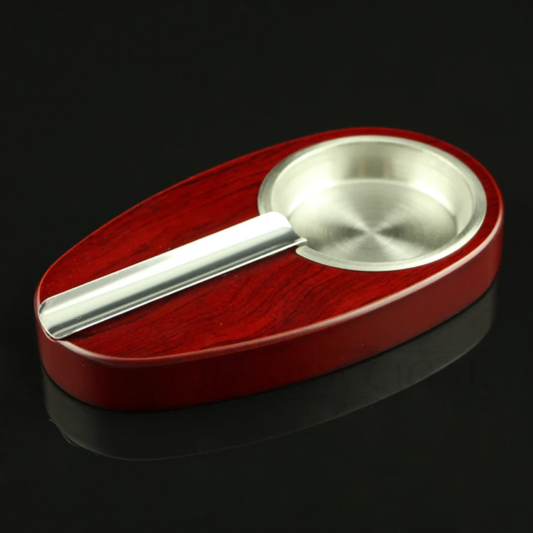 GALINER Wood Cigar Ashtray Stainless Steel Ashtrays Mini Pocket Ashtray