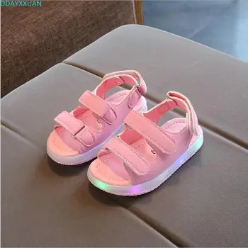 

New Summer Kids Led Glowing Sandals Boys Girls Sport Casual Light Shoes Children Baby Flat Shoes Kids Beach Sandal EU 21-30