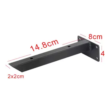 

2PCS Wholesale Cheap Black Cool Hidden Invisible Hanging Wall Floating Mounting Shelve Table Brackets, 14.8x8cm