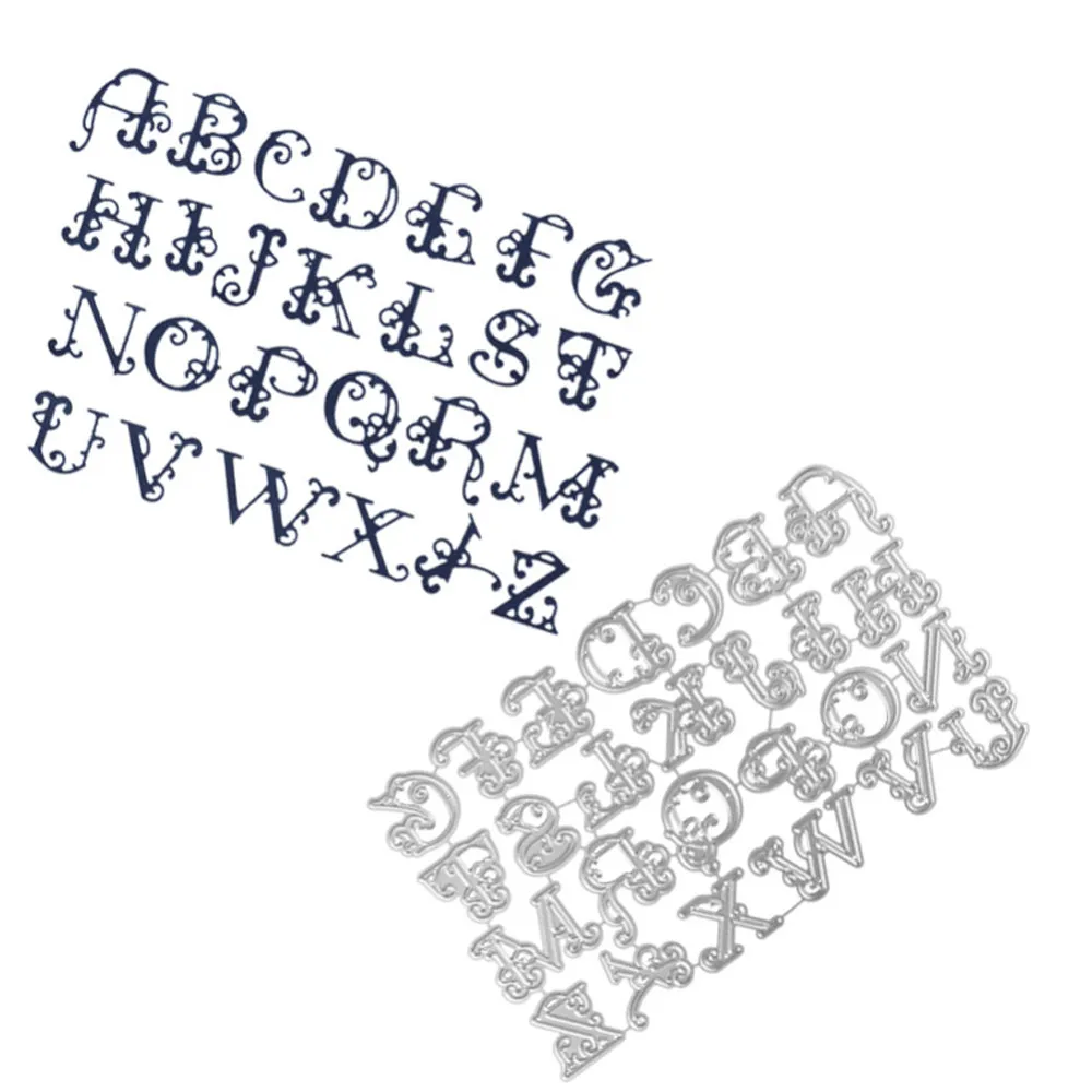 

Large Big Alphabet Letters Cutting Dies Stencils Metal for DIY Scrapbooking Decorative Embossing DIY Cards Dies Lace Hot #X