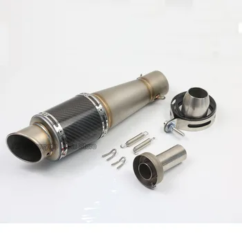 

51mm Motorcycle Exhaust Muffler Pipe Escape Motobike Carbon Fiber Titanium Exhaust Pipe For Akrapovic Exhaust For Pit Bike