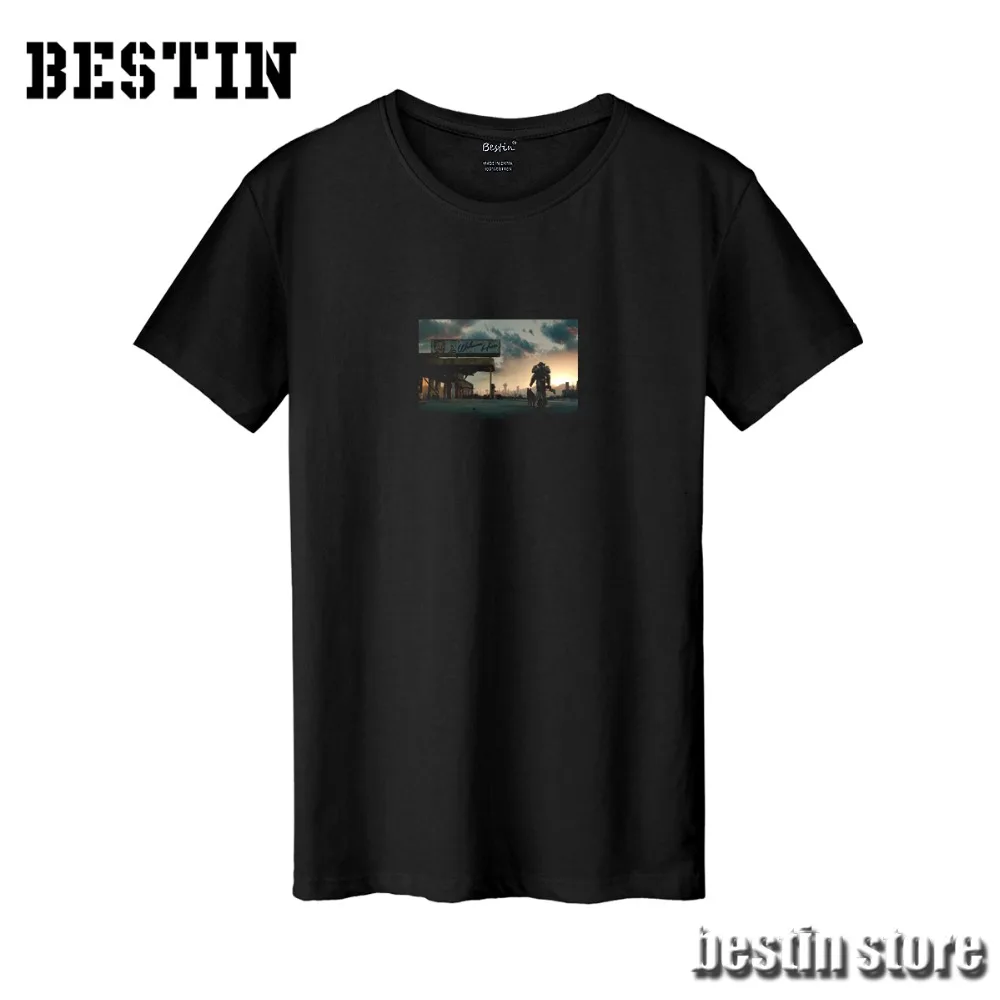 Bestin NEW Game Fallout 4 Nuka Cola Vault Boy Cotton T shirt/Sweatshirt/Hoodies Unisex 111 Harajuku 76 Good Quality Hipster X372 | Мужская