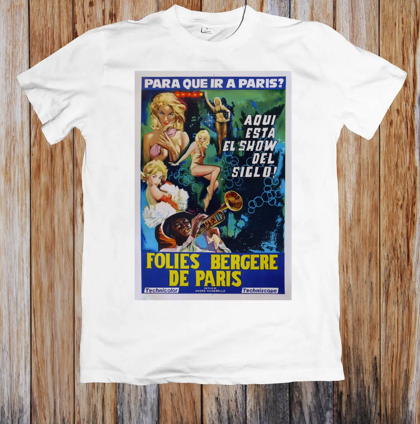 FOLIES BERGERE DE PARIS RETRO MOVIE POSTER UNISEX T-SHIRT Cool Casual pride t shirt men Unisex New Fashion tshirt Loose Size | Мужская
