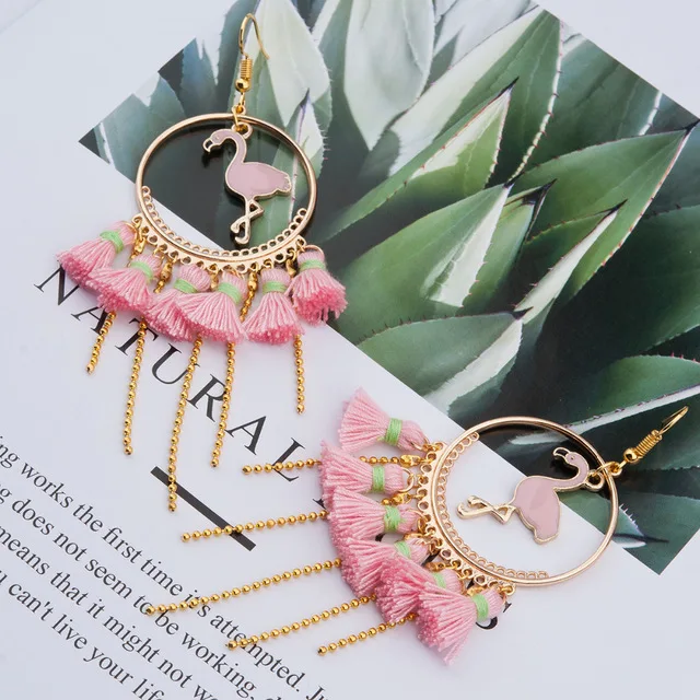 8SEASONS-Handmade-Earrings-Gold-Color-Pink-Flamingo-Animal-Tassel-Women-Jewelry-Trendy-11cm-4-3-8.jpg_640x640