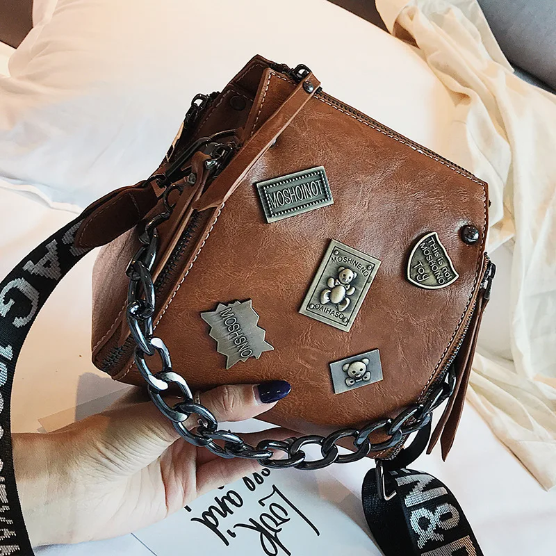 

New Small Bag Female 2019 Summer New Single Shoulder Messenger Bag Fashion Broadband Bucket Bag Crossbody Bag