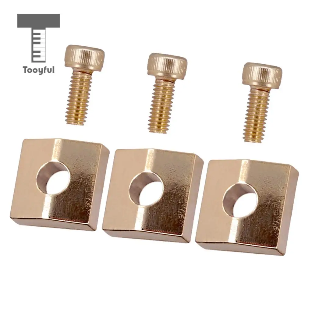 Tooyful 3pcs Guitar Locking Nut Clamp&Screws for Tremolo Bridge Parts