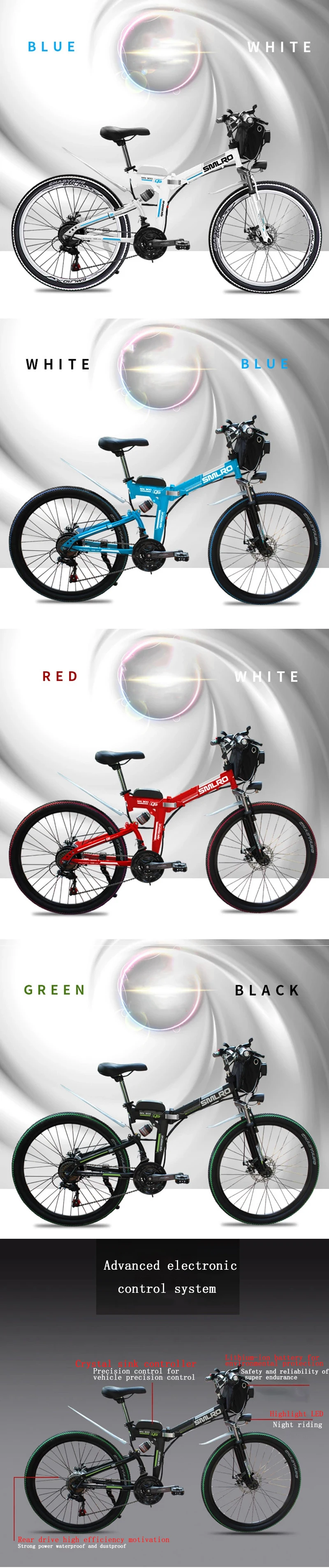 Sale FoFolding electric vehicle 48V 350W lithium battery Aluminum Alloy shock mountain electric bicycle 4