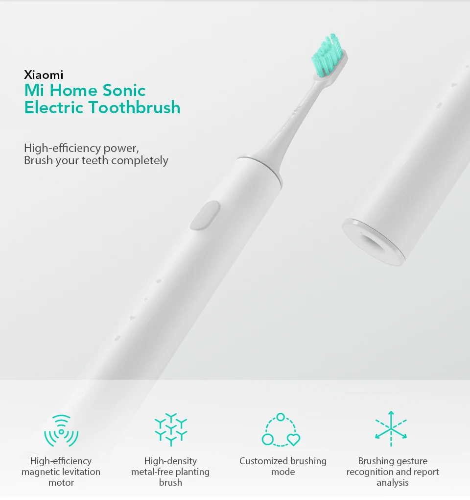 Xiaomi Mi Home Sonic Electric Tooth Mi Brush Wireless Charging IPX7 Waterproof Blouetooth with APP Control White (1)