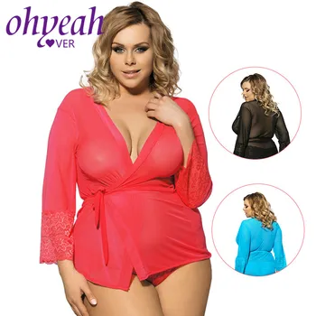 

Ohyeahlover Sexy Babydoll 3 Color Lace Baby Doll Mujer Plus Size Lingerie Porno Sleepwear Erotic Underwear Women Dress RM80080
