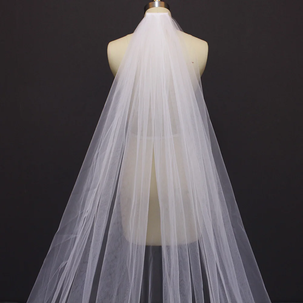 Однослойная свадебная фата с гребнем в Корейском стиле|wedding veil with comb|wedding veilwedding
