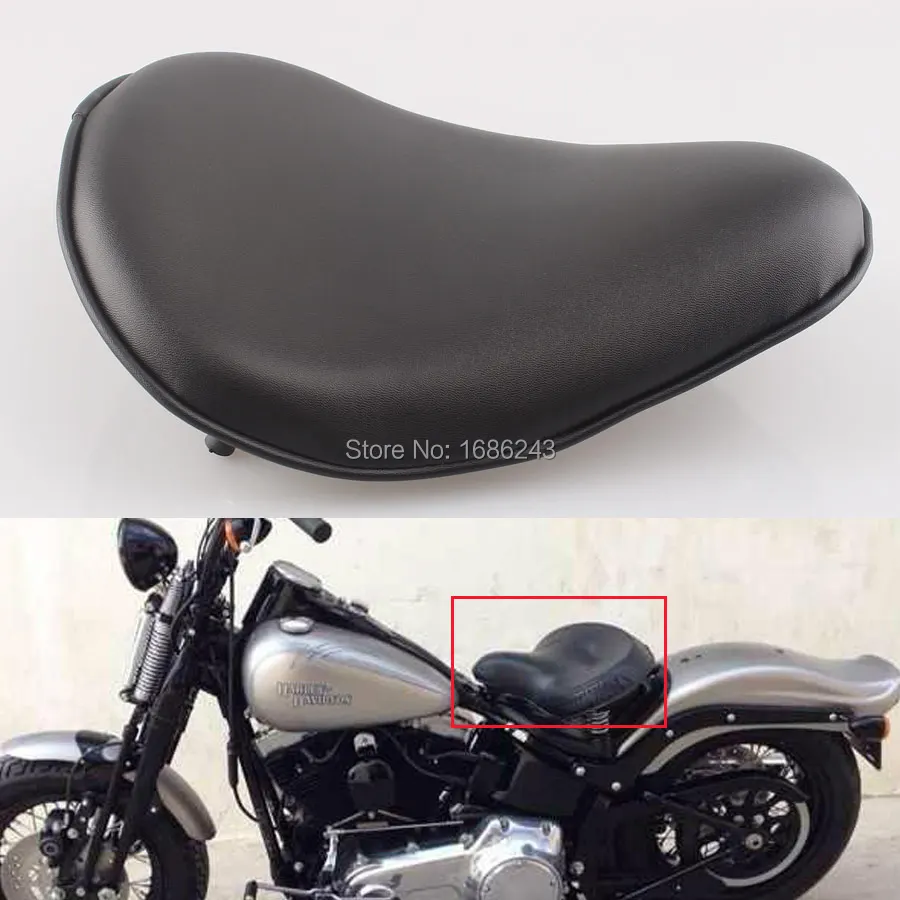 

Universal Motorcycle Black Solo Driver Seat Fits For Harley Sportster Honda Kawasaki Yamaha Suzuki Bobber Chopper New