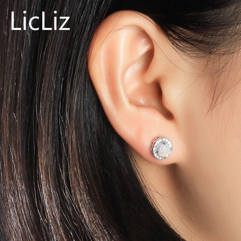 Женские серьги гвоздики с опалом 5 мм|stud earrings|post earringspost ear |