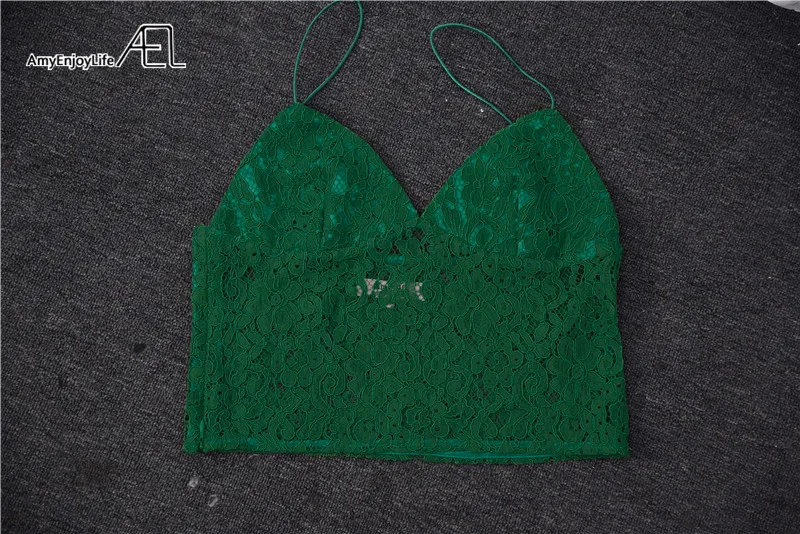 Кроп топ AEL женский кружевной с наплечным ремнем 2018|vest top|lace camisoleshort vest |