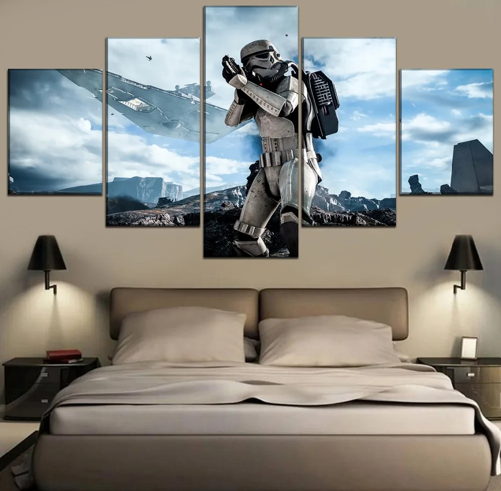 

Canvas Modular Pictures For Living Room Home Decorative Framework 5 Pieces Movie Star Wars Paintings HD Prints Wall Art Poster