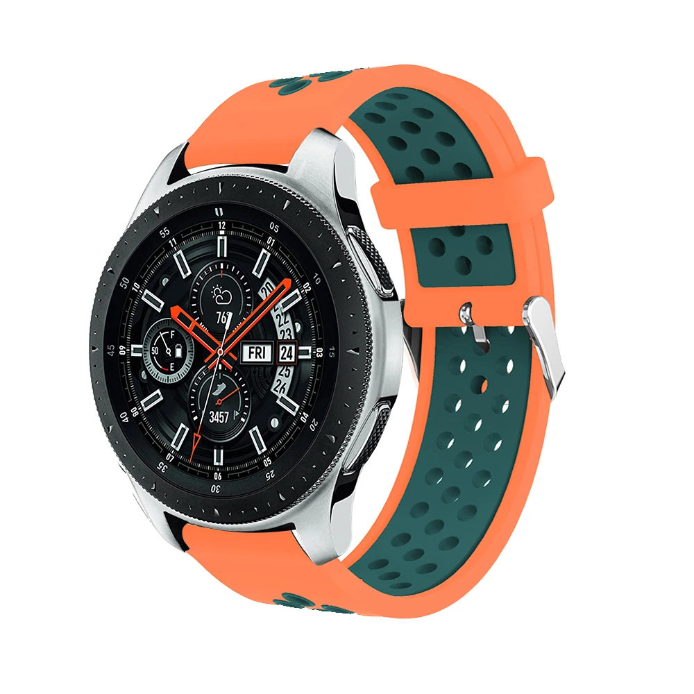 Силиконовый ремешок на запястье 22 мм для Samsung Galaxy watch 46 Смарт часы с резиновым