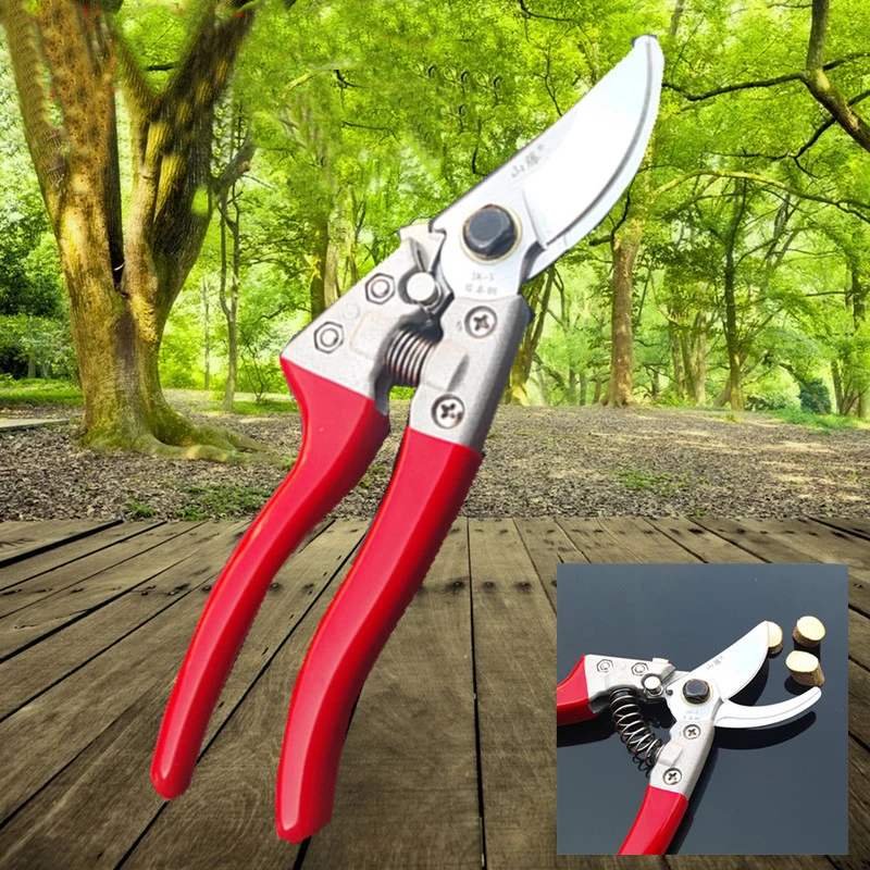 1Pcs 8 inch Stained Plastic Handle Professional Garden Tool Pruning Shears Scissors Grafting Cutting Tool