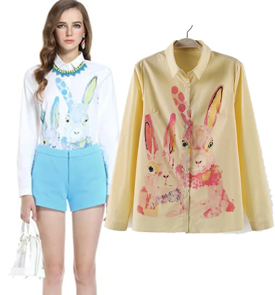 2014 spring cotton shirt women new long sleeve lapel collar blouses
