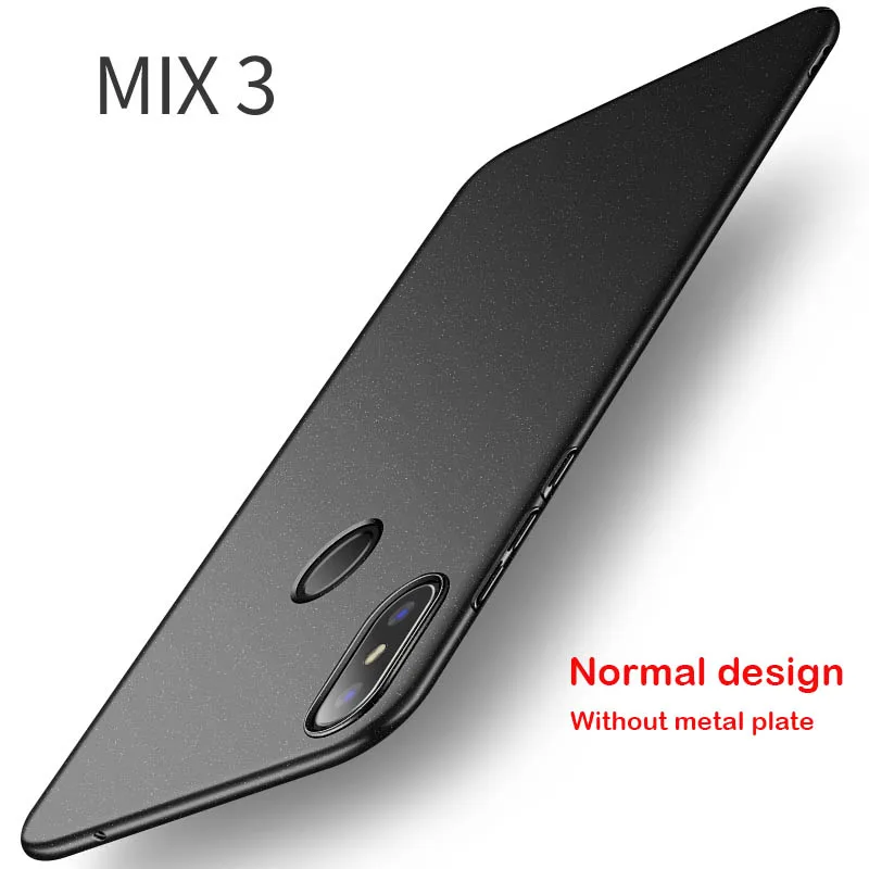 Полностью Защитный пластиковый металлический чехол для Xiaomi mi x 3, Жесткий Тонкий чехол на магните для Xiaomi mi x 3 mi X3 - Цвет: black without metal