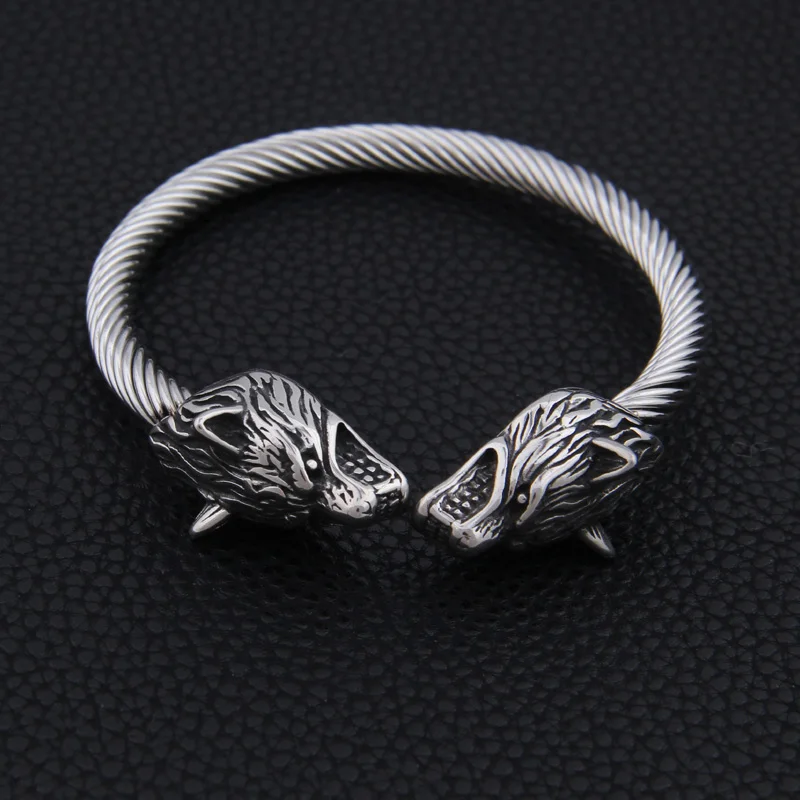 Новое поступление 2019 браслет в скандинавском стиле Odin Wolf из нержавеющей стали
