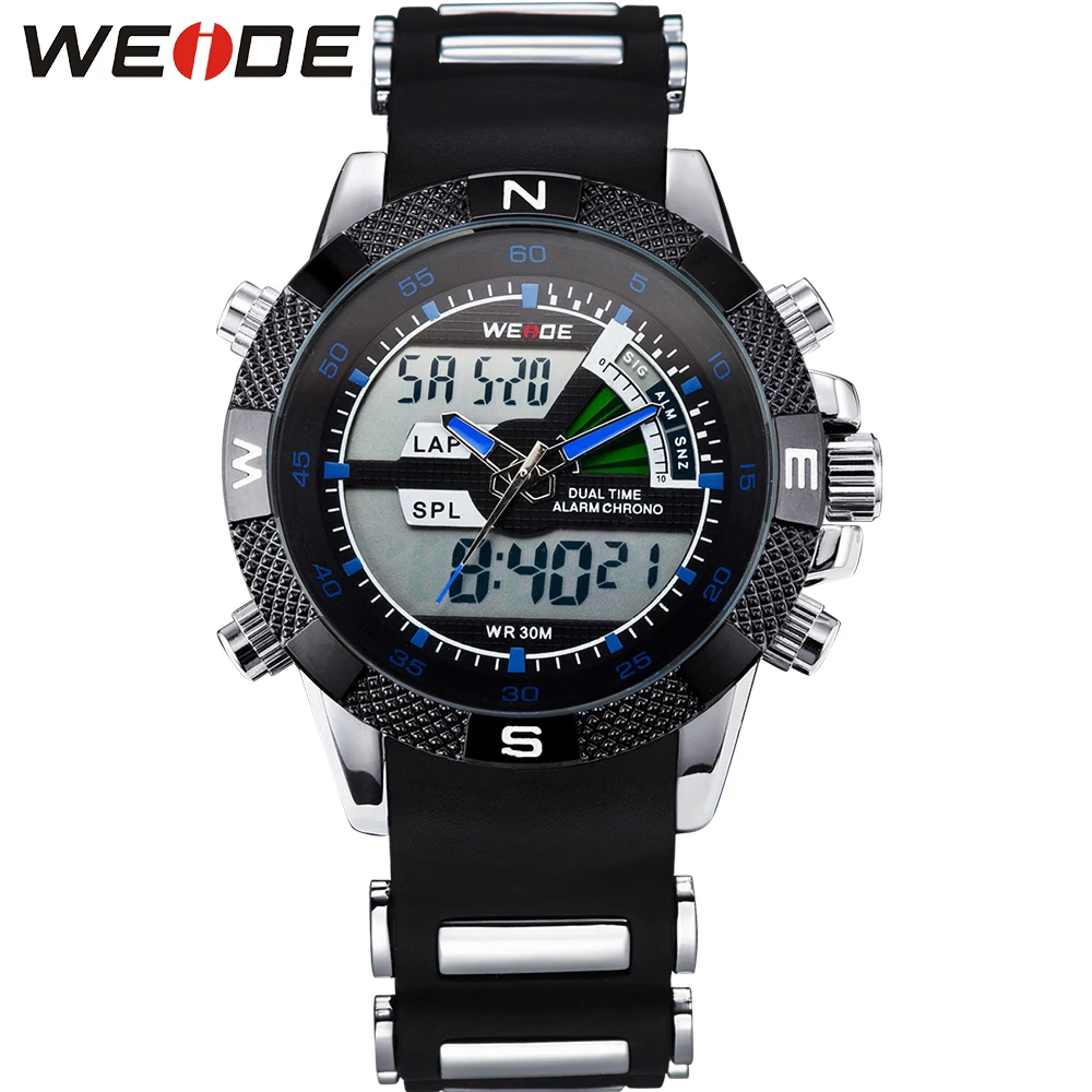 

WEIDE Brand Fashion Sport Watch For Man Analog Digital Silicone Strap Quartz Movement 30m Waterproof Original Gift For Men