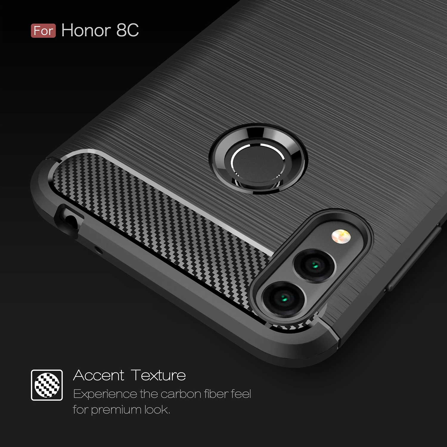 

Qkuttu Phone Case for Huawei Honor 8C 8X MAX Carbon Fiber Brushed Soft TPU Back Cover for Honor 8X Max Cases On Honor 8C 8 C