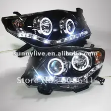 2010 светодиодный фары ангельские глазки для Toyota Prado