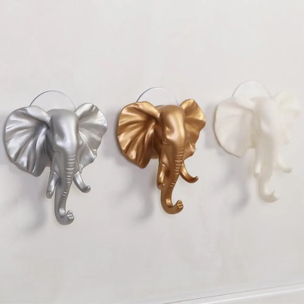 AIYIGU настенные вешалки с милой головой слона, самоклеющиеся настенные дверные крючки, вешалка для сумок, ключей, липкий держатель для ванной комнаты, стеллаж для хранения