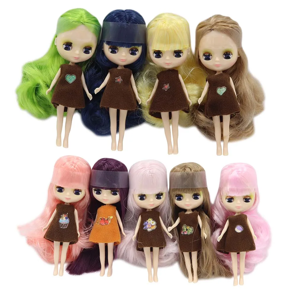 DBS Mini blyth doll 11cm BJD Suitable for diy change makeup Hair is long Can change their hair, such as in points free shipping bslm 06 points flat muffler mini miniature port 3 4