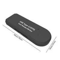 קורא כרטיסים USB מסוג C & מיקרו & USB 3 ב 1 OTG קורא כרטיסים מהיר USB2.0 יוניברסל OTG TF / SD עבור כותרות הרחבה מחשב אנדרואיד (5)