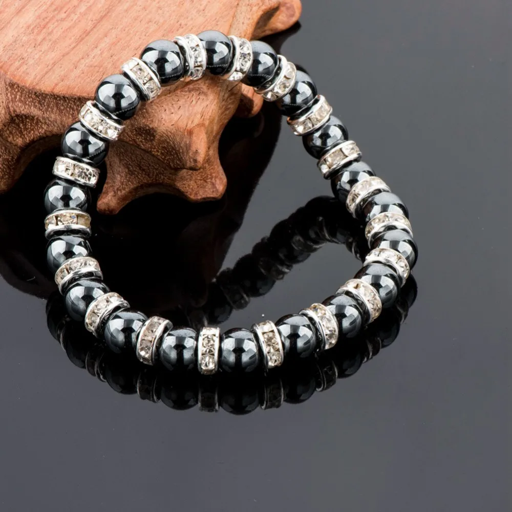 CHICVIE Тибетский Серебристый Цвет Черный Камень Strand браслет для мужчин wo мужчин ручной работы из бисера с камнями ювелирные изделия браслет Sbr160115