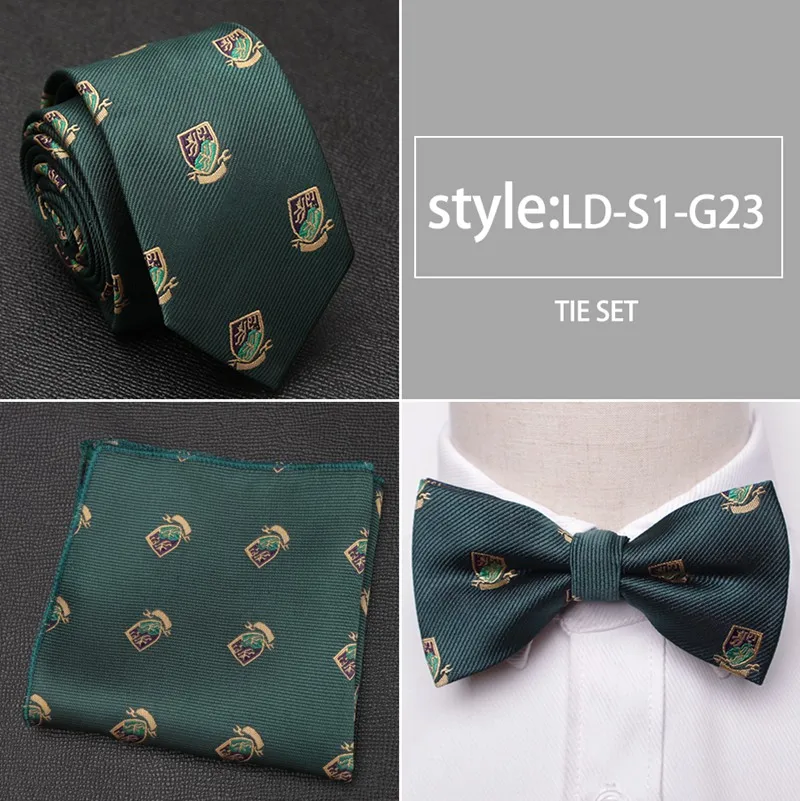 Мужской галстук, модный галстук-бабочка, широкий галстук, обтягивающие галстуки для мужчин, свадебные подарки, платье, платок, Карманный платок, аксессуары для костюма - Цвет: LD-S1-G23
