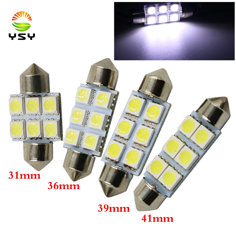 Y 20x супер белый 31 мм 36 39 41 ммфестон 5050 SMD 6 LED C5W авто Интерьер Купол двери свет лампы