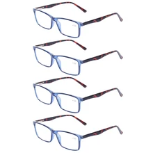 Henotin 4 упак. легкие очки для чтения для обувь для мужчин и женщин классические прямоугольные очки кадров качества читателей 0,5 до 6,0