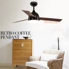 Винтажный потолочный вентилятор, минималистичный черно-белый Потолочный вентилятор, светильник, светодиодный светильник с пультом дистанционного управления, 42/48 дюймов, Домашний Вентилятор, светильник