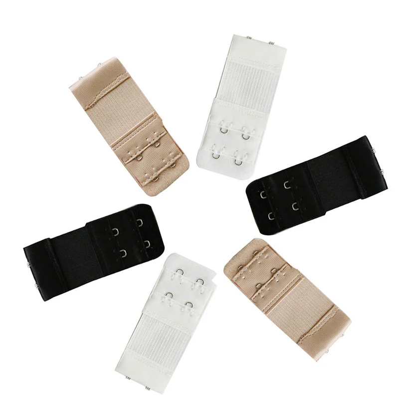 

3Pc Elastic 2 Rows 2 Hooks Bra Extenders Bands for Ladies Bra Clasp Strap Extender Women Bra Strap Extender Girl Bra Accessories
