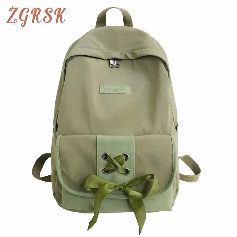 

Backpack Girl Student Backpack Party Student Canvas Zipper Bow Bow Black Business Fashionable School Bags For Teenage Schoolbag