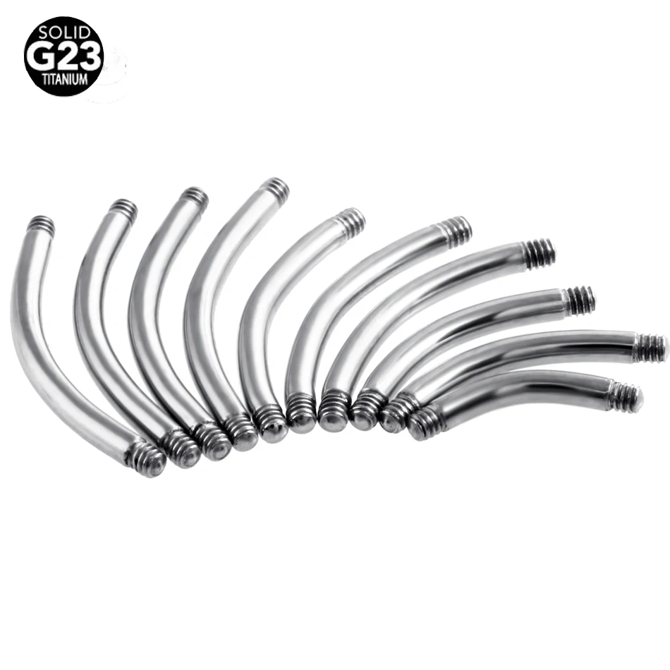 

50pcs/lot 14G 16G G23 Solid Titanium Accessories Navel Rings Eyebrow Piercing Bar Post Piercing Jewelry Post Lengths 6mm-16mm