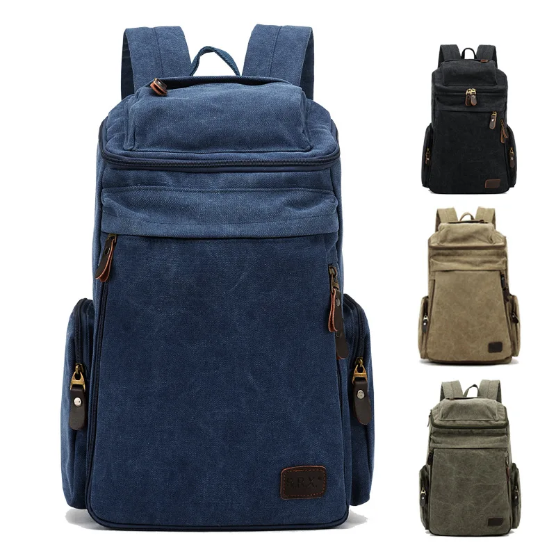 

Men Canvas Large Capacity Backpacks Casual Travel School Students Multifunctional Bags Vintage Style Laptop Bag