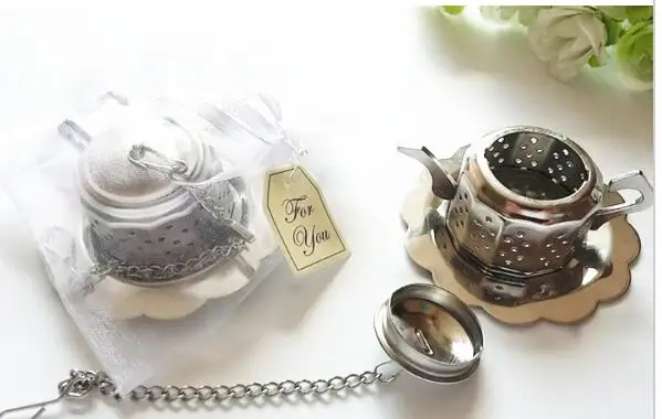 Stainless Steel Wedding Favor Gift and Giveaways for Guest Tea for Two Teapot Tea Infuser Strainer Favours Party Souvenir Stainless Steel Wedding Favor Gift and Giveaways for Guest Tea for Two Teapot Tea Infuser Strainer Favours Party Souvenir