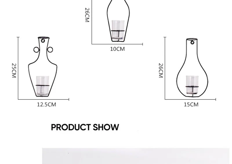 Скандинавские Кованые Настенные подвесные простые современные настенные украшения, гидропонная ваза, украшения для дома, гостиной, коридора, настенные Dec